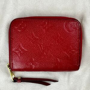 Louis Vuitton Red Empreinte Monogram Leather Zippy Coin Purse Compact Wallet GUC